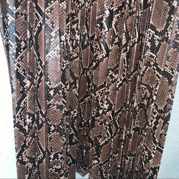 New Zara Faux Leather Snake Print Midi Pleated Skirt XS Small Medium 8372/262 - Picture 12 of 12